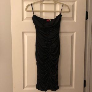 Slinky black satin dress
